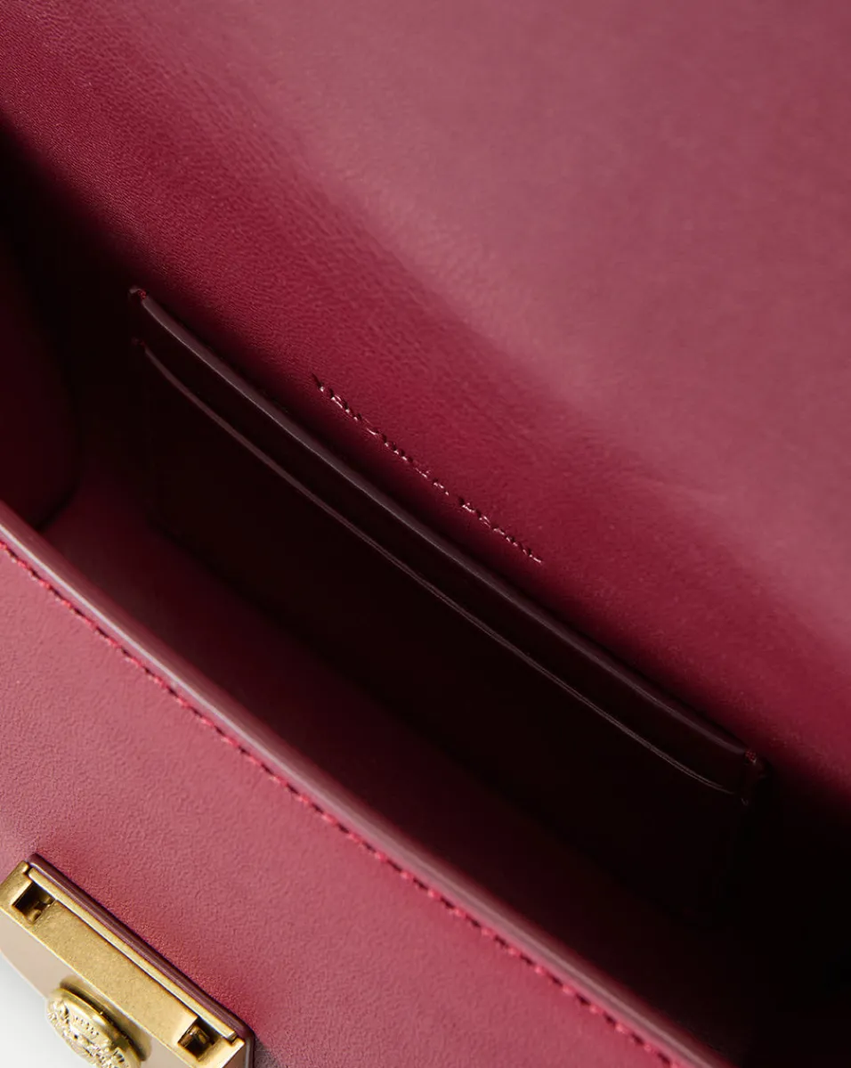 Small Crest Lock Trap Bag in Burgundy>Veronica Beard Online
