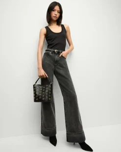Small Grommet Feedbag in Black>Veronica Beard Sale