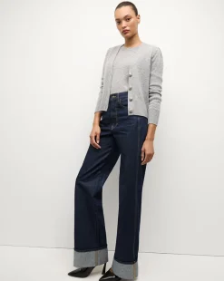 Solene Cashmere Cardigan in Heather Grey><noscript><img width=