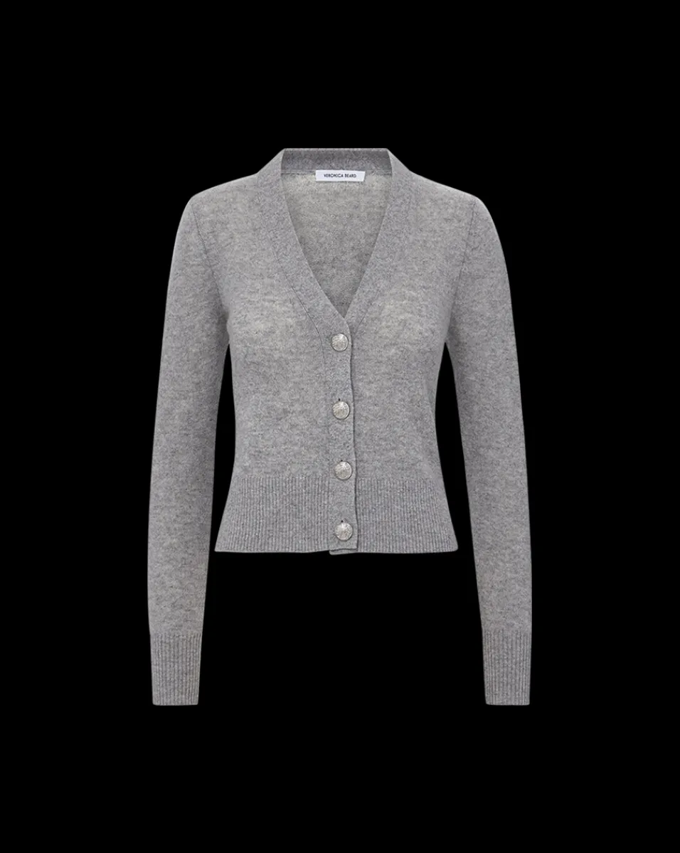 Solene Cashmere Cardigan in Heather Grey>Veronica Beard Online