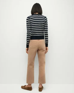 Solene Cashmere Striped Cardigan in Navy><noscript><img width=
