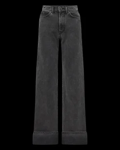 Taylor Cuffed Wide-Leg Jeans in Washed Black><noscript><img width=