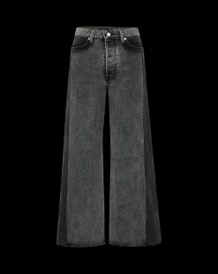 Taylor Two-Tone Cropped Wide-Leg Jean in Volcanic Stone Colorblock><noscript><img width=