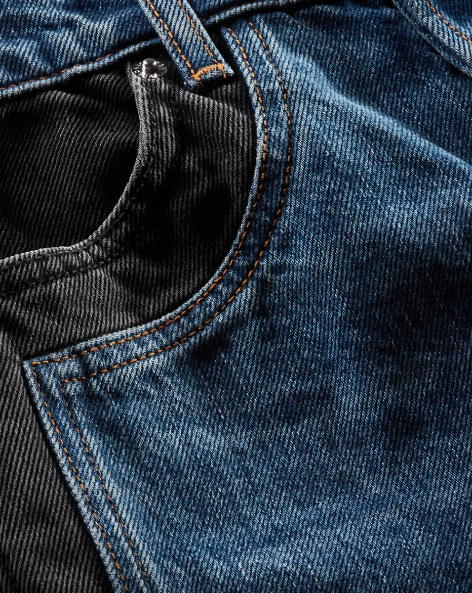 Taylor Two-Tone Wide-Leg Jean in Blue Moon Colorblock>Veronica Beard Clearance