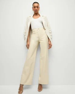 Taylor Vegan Leather Wide-Leg Jeans in><noscript><img width=