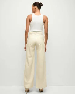 Taylor Vegan Leather Wide-Leg Jeans in><noscript><img width=