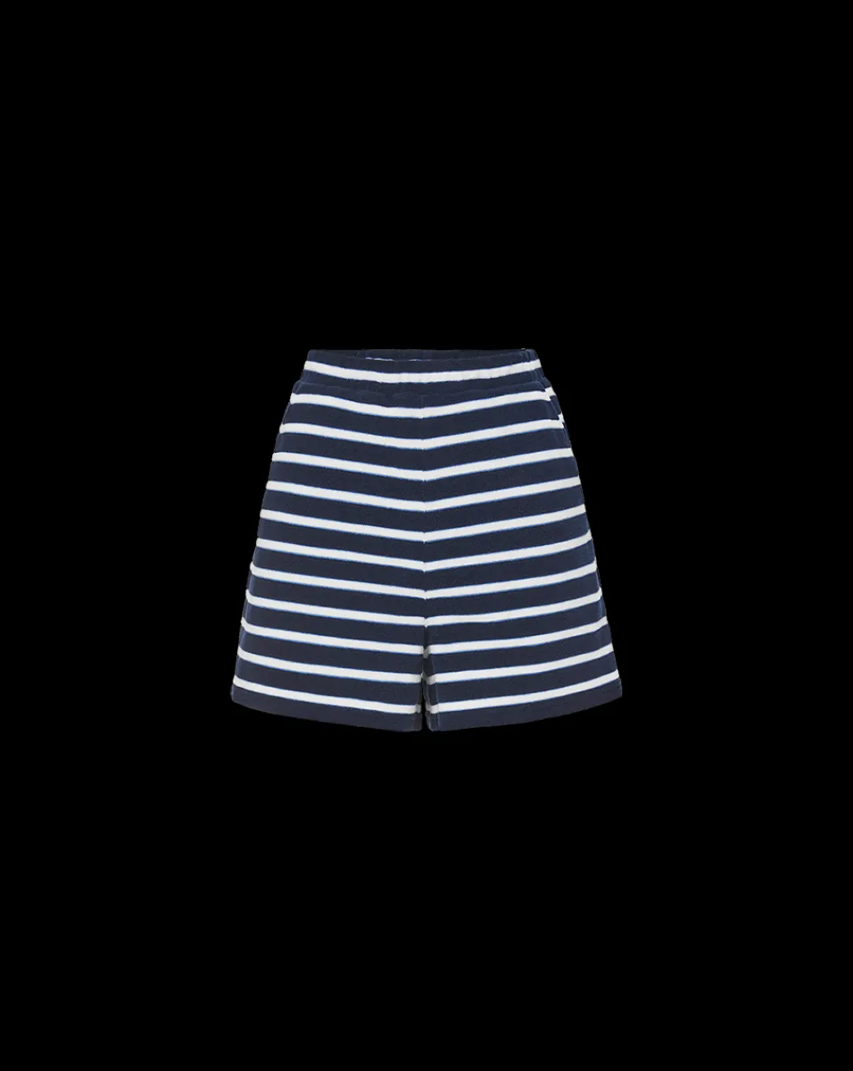 Tijana Terrycloth Short in Marine/Off-White/Blue Surf>Veronica Beard Clearance