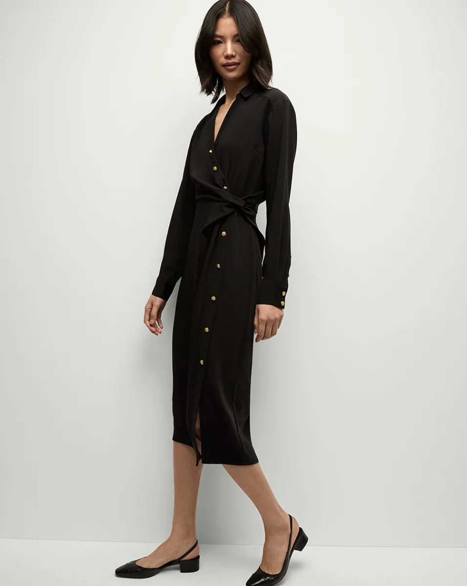 Wright Midi Dress in | Shirt Dress>Veronica Beard Sale